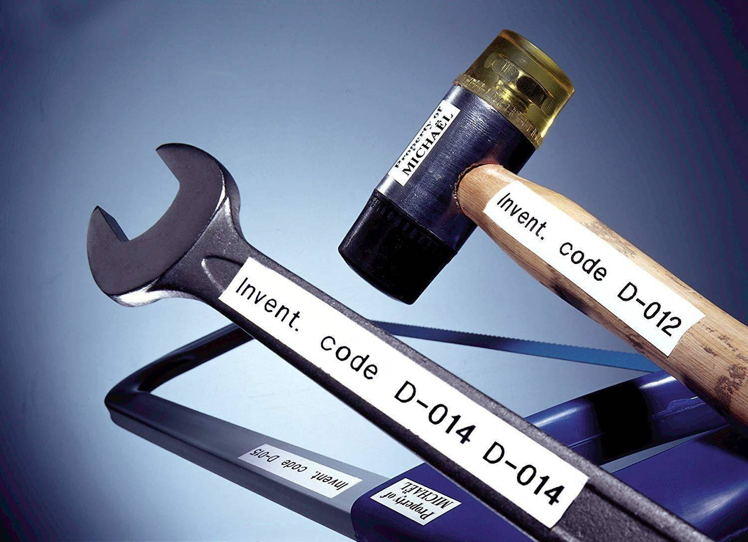 Taśma Dymo 12mmx5,5m czarn/biała 16959 polister - S0718060